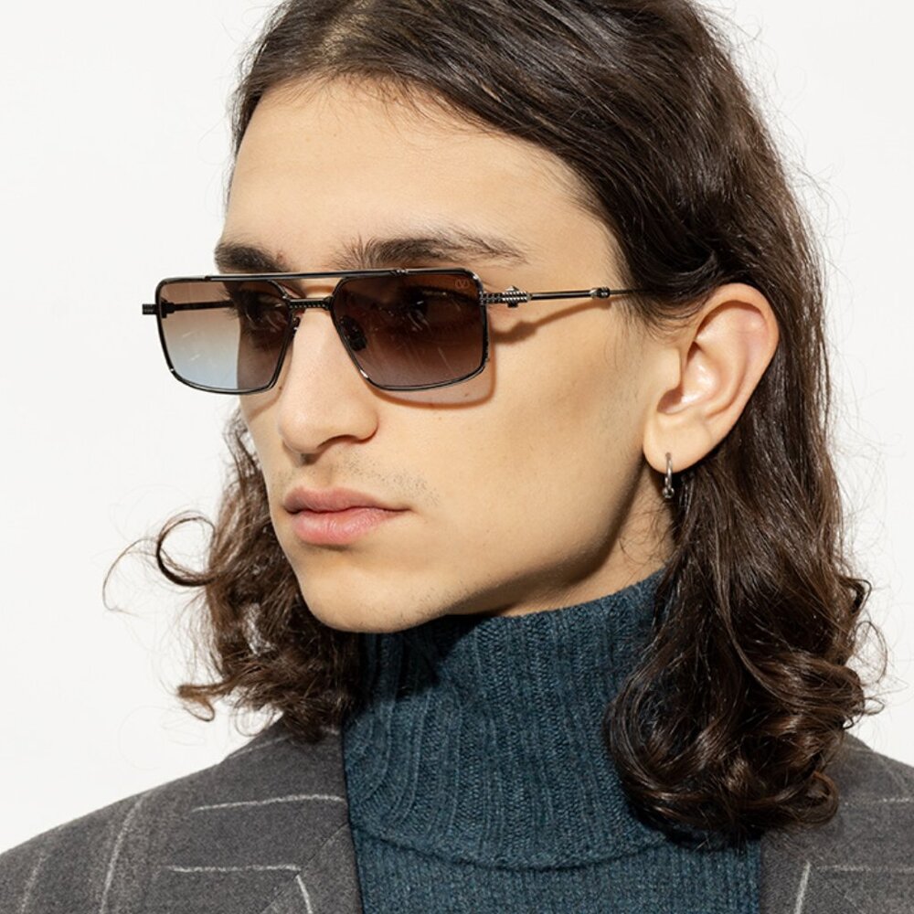NEW VALENTINO V-SEI VLS-111C UNISEX  TITANIUM SUNGLASSES VALENTINO VLS-111C